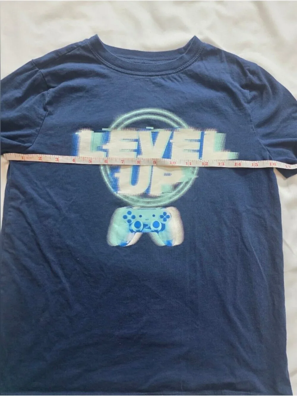 OshKosh B'gosh Boys Level Up Graphic T-Shirt Size Large Blue Gamer Short Sleeve
